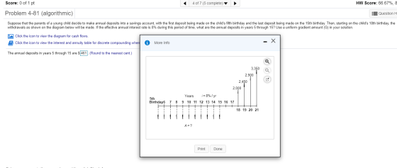 Score: 0 of 1 pt | 4 of 7 (5 complete) HW Score: 66.67%, & Problem 4-81 (algorithmic) Question H Suppose that the parents of