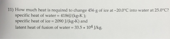 How much heat is required to change 456 g of ice a