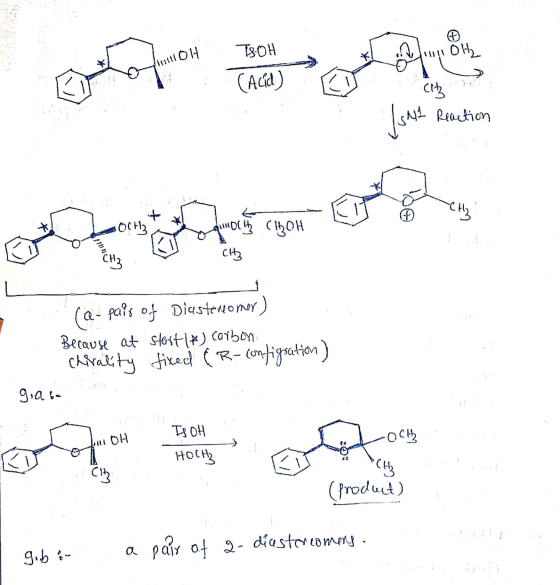 TS:OH п, чуі OH). 11:111 ОН (Acid) Ct Reaction [41. сн. + Ж Осну «OL + c 15OH сна с+ (@- a-pais of Diastereomer, Because at s