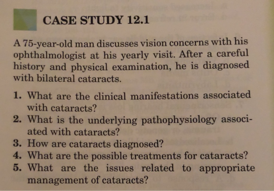 CASE STUDY 12 1 A 75 year old Man Discusses Vision Concerns With His 