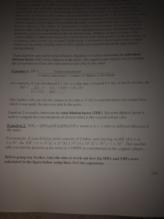 In order to count cells, the culture must be duted The technique o serialul precise and quantitative method alle e n al b e p