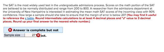 The SAT is the most widely used test in the undergraduate admissions process. Scores on the math portion of the SAT are belie