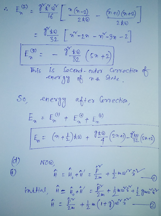 x2 TREME 69:23 - 0 +7 (920) 140 [-V-20 - -*-30 – 2] This is second-order energy of th Correction of State. So, energy after C