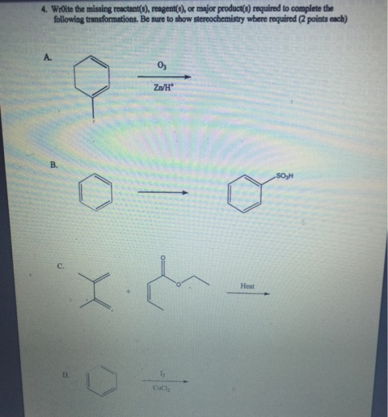 Wroite the musing reactnt(s), reagent(s), or major