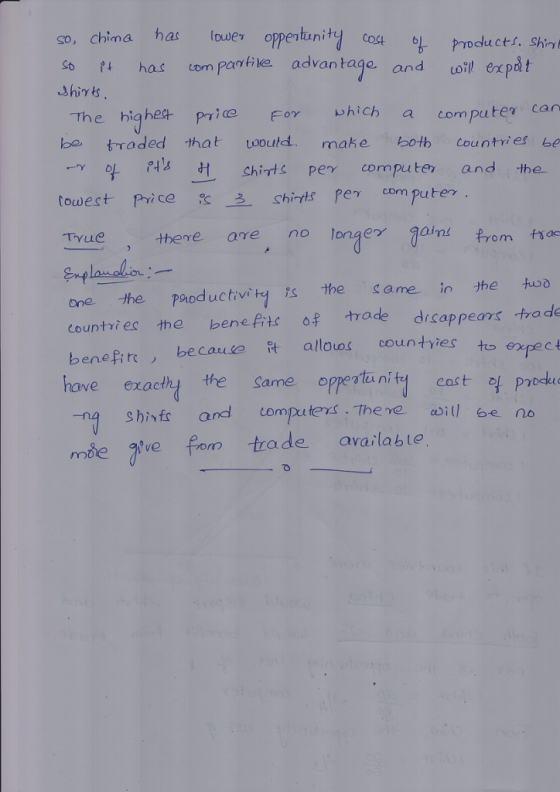 So , china has loue oppertunity coct 6t product. Shnl So has tom Shirt o has com parkile par tive advan tage. and coil exp at The higheF which a computey can traded that toould, make both countri esbe 잎 P4s-Chins pev compute, and the ←ry towest Pyi ce shinths Pey com puter Tyue there a trom tsae are, no longe a/m one the Paoductivitys thesame in the two countvies the bene frts of trade drcappears trade benefit, becau eo allous counties t﹄62pec have exacthy the ame opeata niti cast prodkw mdeve pom trade arailabte