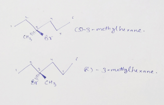 (5)-3-methyl hexane. R)-3-methylhexane. CH3