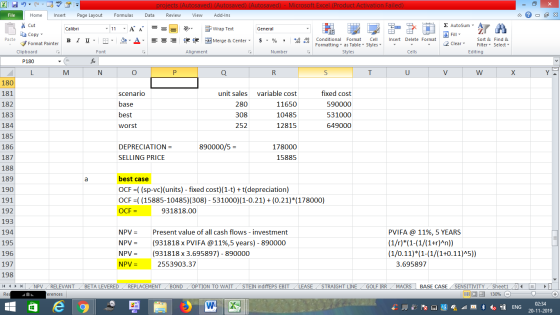 projects (Autosaved) (Autosaved) (Autosaved) - Microsoft Excel (Product Activation Failed) Data Review View Add-Ins Formulas