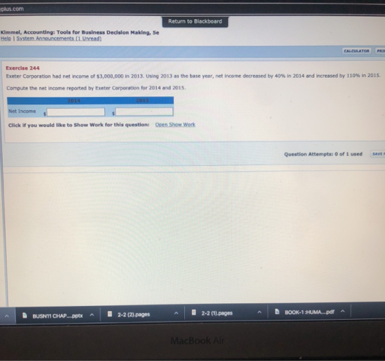 plus.com Return to Blackboard Kimmel, Accounting: Tools for Business Decision Making, 5e Help System Announcements (1 Unread)