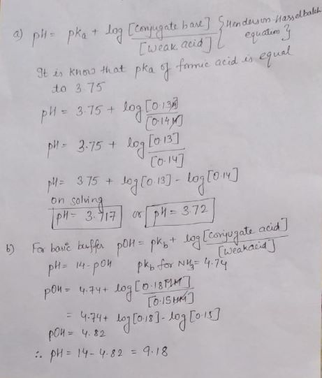 pH = 3.15 TO 1400 ph= pka + log [Conjugate base] Şuen der en masselbach Говах, асid T equam 1 It is know that pka of formic a