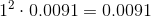 1^2 \cdot 0.0091 = 0.0091