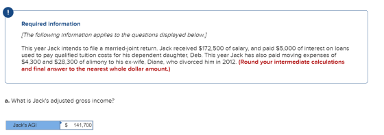 Required information [The following information applies to the questions displayed below.) This year Jack intends to file a m
