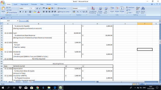 Book2 - Microsoft Excel - X Home Insert Page Layout Formulas Data Review View ♡ General 1 - Wrap Text Merge & Center 1 - 3 Au