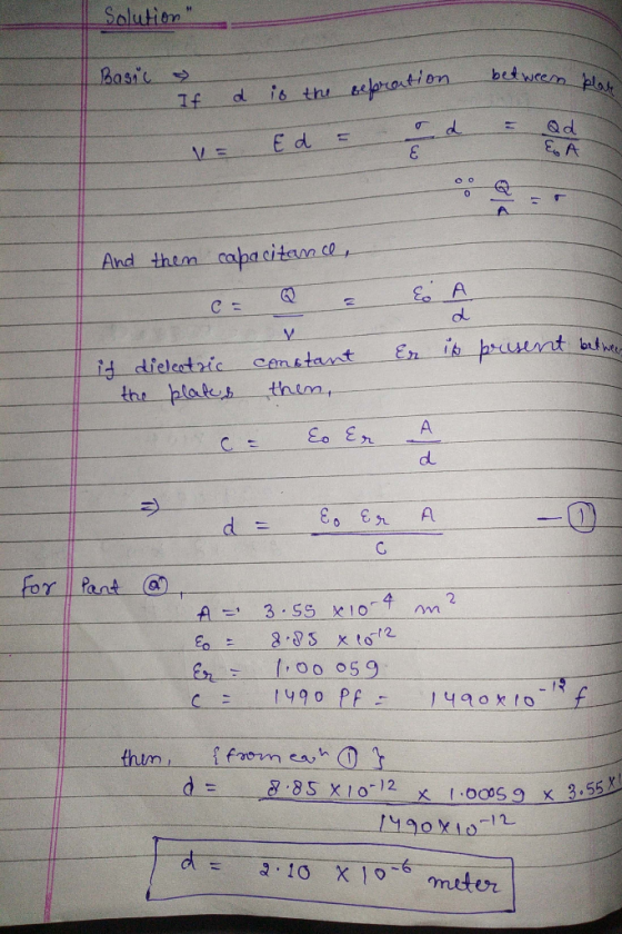 Solution basi ーAnd then mhacitan.co dl the heaks -, then ラ) 1,00 o59 SO x 3.55 -12 8S X10 12 3.10 χ 10-6 meter