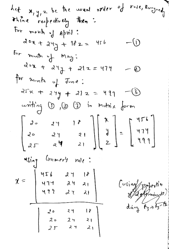 of rose, Burgun het x, y, z be the usual order thine respectively them : For month of April 200 + २५५ + 162 = 46 -0 for month