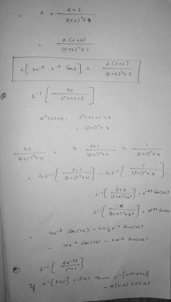 s + 2 $12) + 4. 2(6+2) (872) ²+1 2 (5+2) 4[ zet et. et Cost] - (ST2) ²+1 45 L-1 5+25+5 s+25+5= 3+25+1 + 4 (St) + 4 St1 وا 4 (
