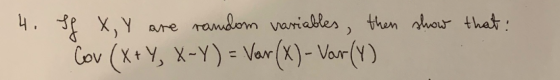 ㄐ 3f X) y are ra ndon varial les) then Ahour that.