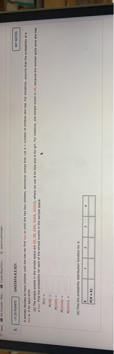 Appu My Courses - Create Blog Entry pech o s 2. -4.25 POINTS UHSTAT4 8.0.021. MY NOTES A woman decides to have children until