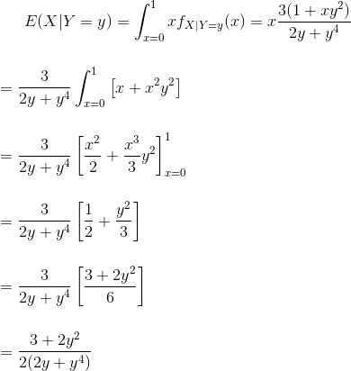 nari E(X Y = y = | ) , 3(1+x fx|Y=yz] = - 2y+y r-t | | 32 | +, | T=0 - ਆ, + - ਜੈਤਾ । - ਚ + ਤੋਂ , - + | 31 | 2 + | 3+2j2 – 2(2