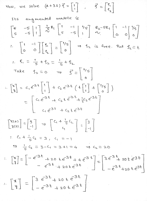 Now, we solue (1+35) = [:] · 3=] Its matrix is augmented -1 VS Vs .. Iz is free. Put S=t 6:51:] **: 1116 BIN M :. $. - $ =