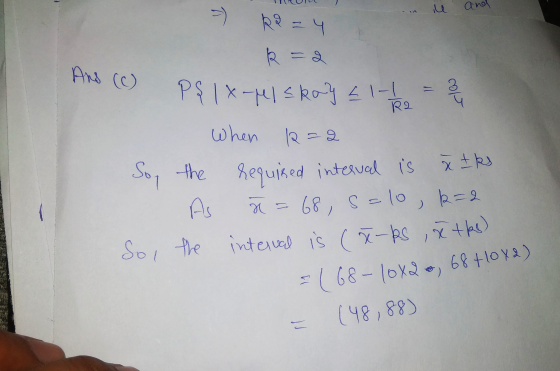 and 3) on ... ill K2 - 4 R = 2 PS I X-elskay El-1 =3 R2 4 When 12=2 So, the required interval is x 1 ks As ñ= 68, s=10, k=2.