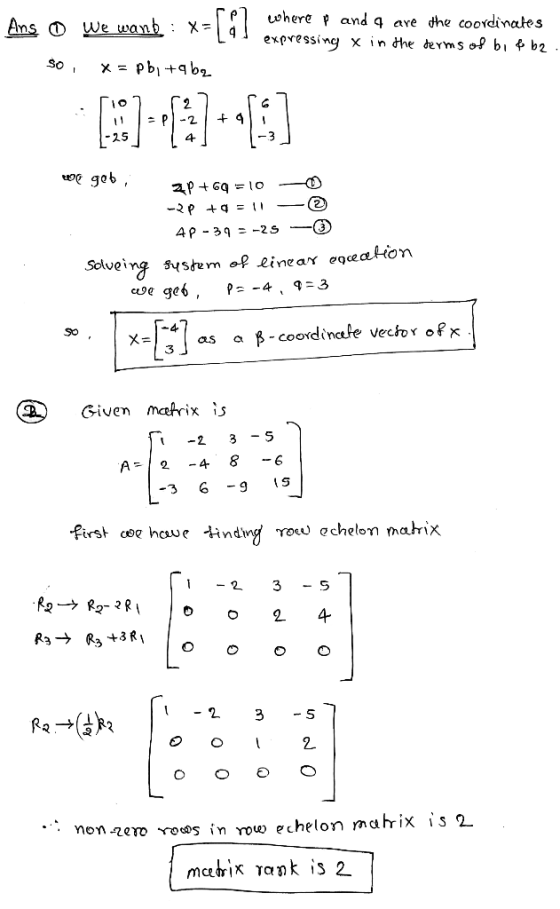 「e u,here p and q are dhe coordinates 25 4 Solveing yshem of einear eqeahon So Given mahrix s -2 35 A2 -4 8-6 Ra →は non -nero