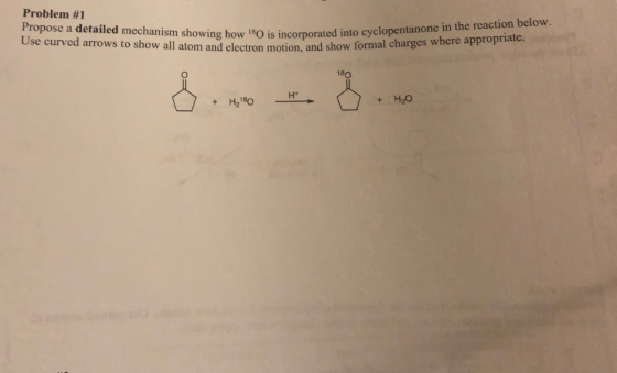 Problem #1 Propose a detailed mechanism showing how 180 is incorporated Use curved arrows to show all atom and electron motio