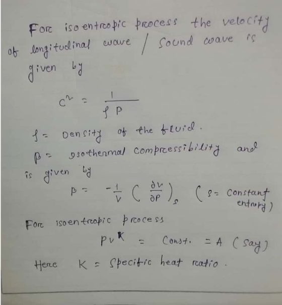 For iso entropic process ob Jng torel inal ewove the ve lo Cit iven b is given op gConsfan endn) Fore 1so en trofic P esce s
