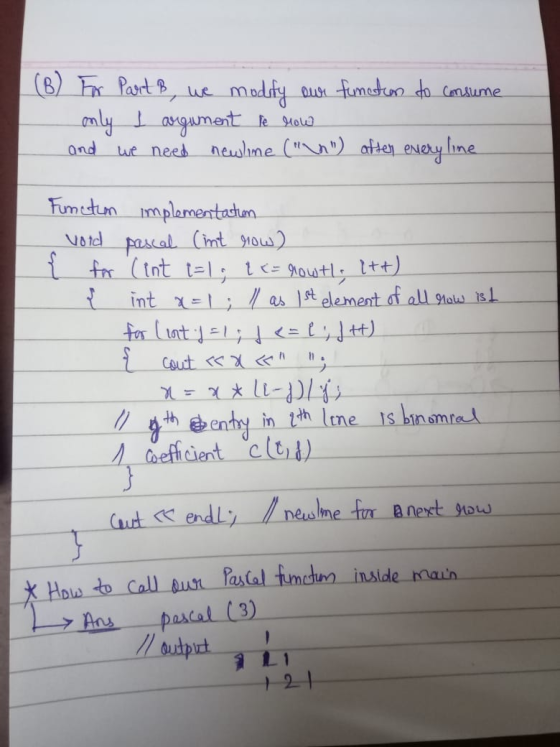 (6) For Part ß, we modify our function to consume only I argument le how and we need newline (h) after every line Fumetin i
