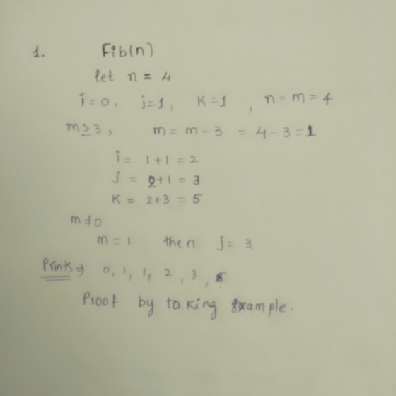 4. Fib(n) Tmy3 Proo by to king fxample