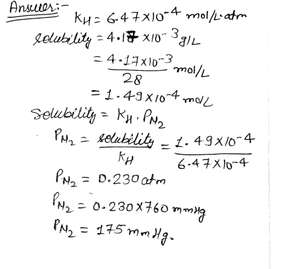 Answer: z kya 6-47x10-4 mol/Laton Solubility = 4.14 x1d-3911 = 4•17x10 mol/l 28 = 1.49x10-4 moll solubility = KH. PM2 · PMy =