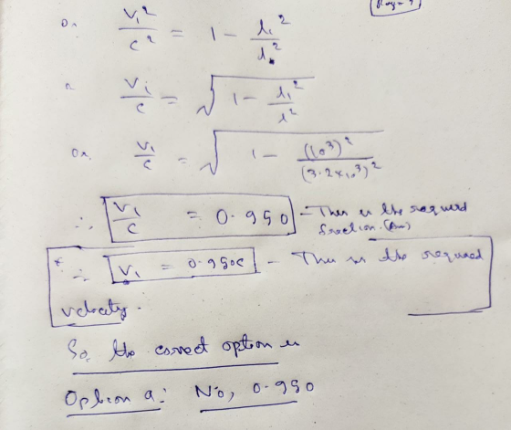 1_ l? Cr d. c - 5 1 - le ste = 0.950 - Then in the sequerd saction. Bu Ivi og goe - The e lo requaed velaty So the correct op