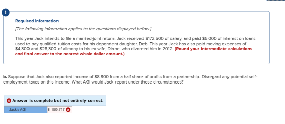 Required information [The following information applies to the questions displayed below.) This year Jack intends to file a m