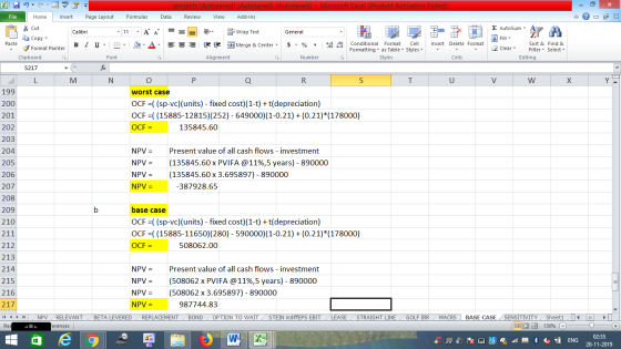projects (Autosaved) (Autosaved) (Autosaved) - Microsoft Excel (Product Activation Failed) Data Review View Add-Ins File Home