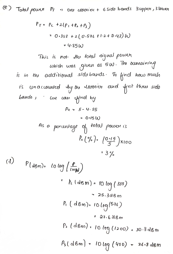 12 An FM Signal Has A Deviation Of 3 KHz And A Modulating Frequency Of