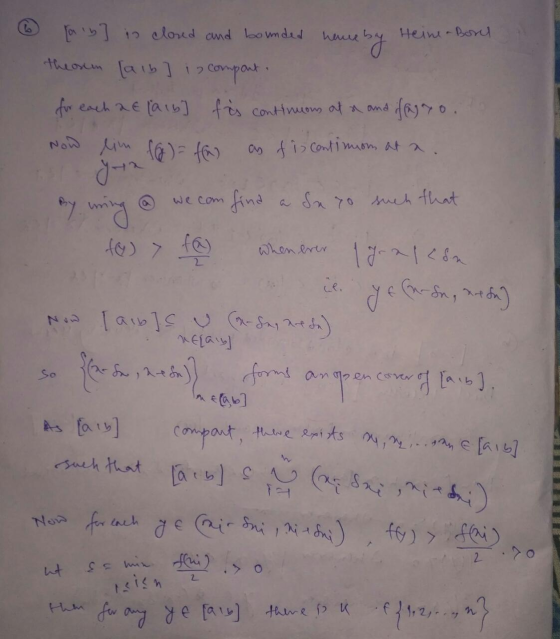 heure Now lim f) = fa) a we com ce (n-Sng xeda] Je air di niedri) for ly] is closed and bounded Heine - Bond me by theosum [a