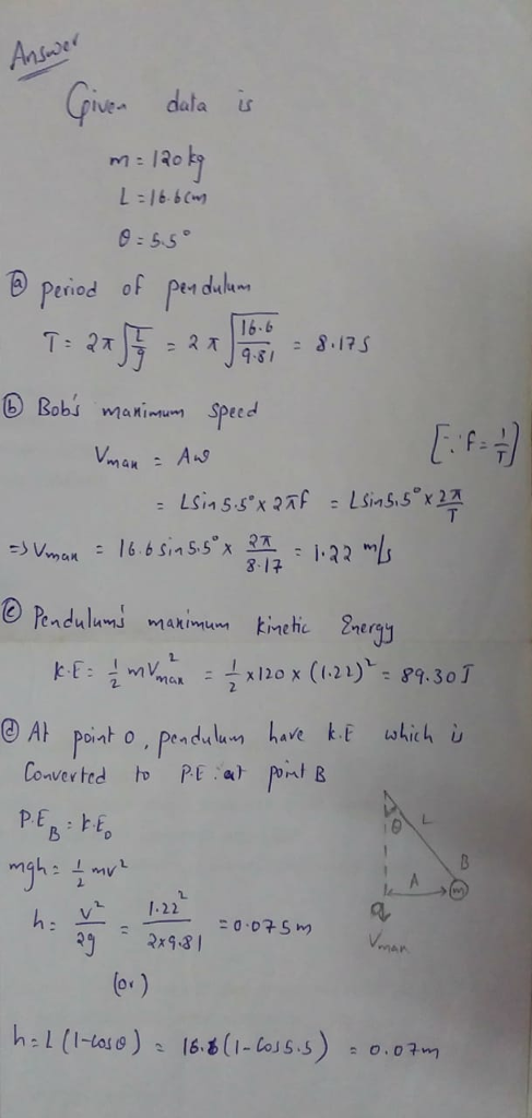 dala i 6-5-5。 16.6 ⓚBobs manimum speed 丁 OPendulums makimum kine he O At poiat o,Peadalun have kE stich a, 21-2x931 or)