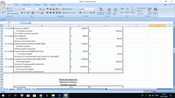 Book2 - Microsoft Excel - X Home Insert Page Layout Formulas Data Review View ♡ General 1 - Wrap Text Merge & Center 1 - 3 Au