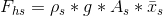 F_{hs}=\rho_s*g*A_s*\bar x_{s}