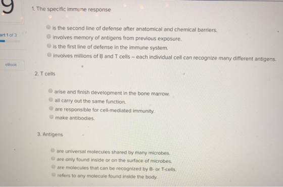 1. The specific immune response art 1 of 3 is the second line of defense after anatomical and chemical barriers involves memo
