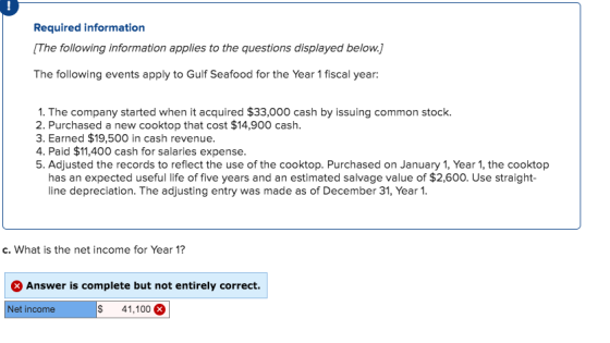 Required information [The following information applies to the questions displayed below.) The following events apply to Gulf