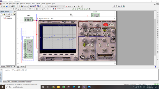 Sawtooth - Multisim - Sawtooth *] file Edit View Place MCU Simulate Transfer Tools Reports Options Window Help G --- In-Use L
