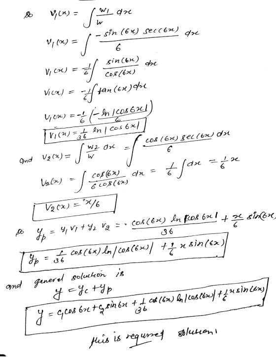 WI are VyLX) = su sa sin (62) secc62) are V, 1x) = 6 sin (6x) Cox 16x) obe VICH) = Vical = of tan (6x) che &(- ln I vier) --