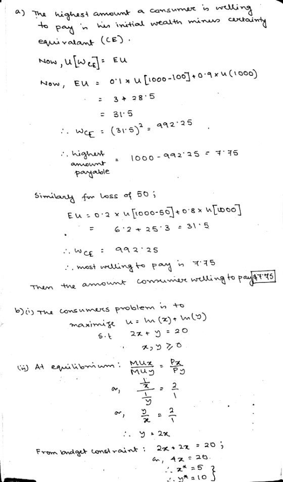 a) Tha hi hun initial wealth minuwa caxrai eaui valant (cE) Now Eu 3午 28.5 315 s2 . -225 ignut paalble G2 *25 3 31 5 Mu y 5
