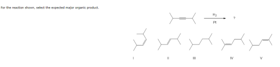 For the reaction shown, select the expected major organic product. مرر برابر کر