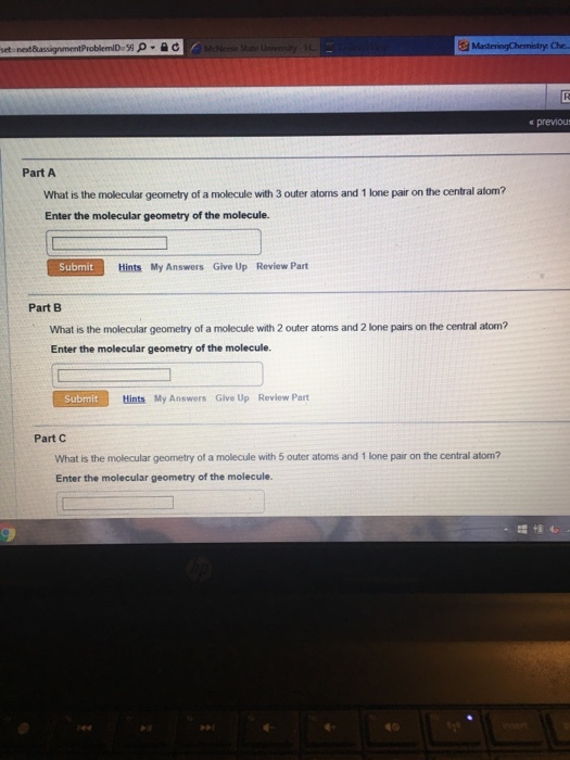 What is the molecular geometry of a molecule with