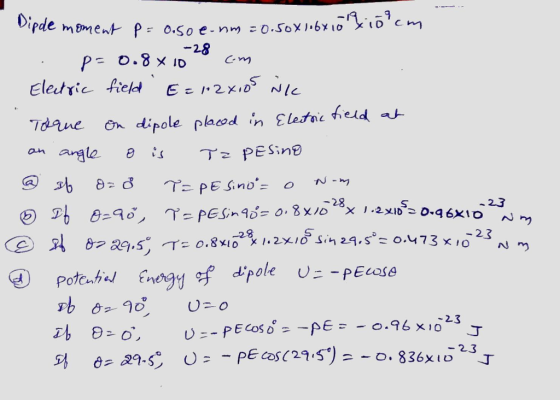 28 an no = -28 23 dipole U--PEcose -23