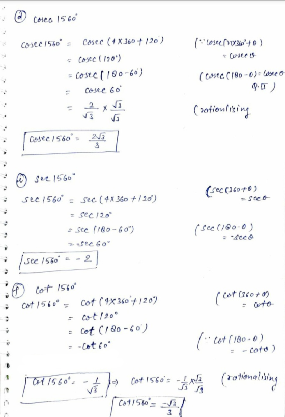 @ cosec 1560 . cosec 1560 (: Wsec (11236940 ) - Cusco Cosec ( 4 X 360 + 120) = Cosec (120°) = cosec (100-60) cosec 60 (Cose