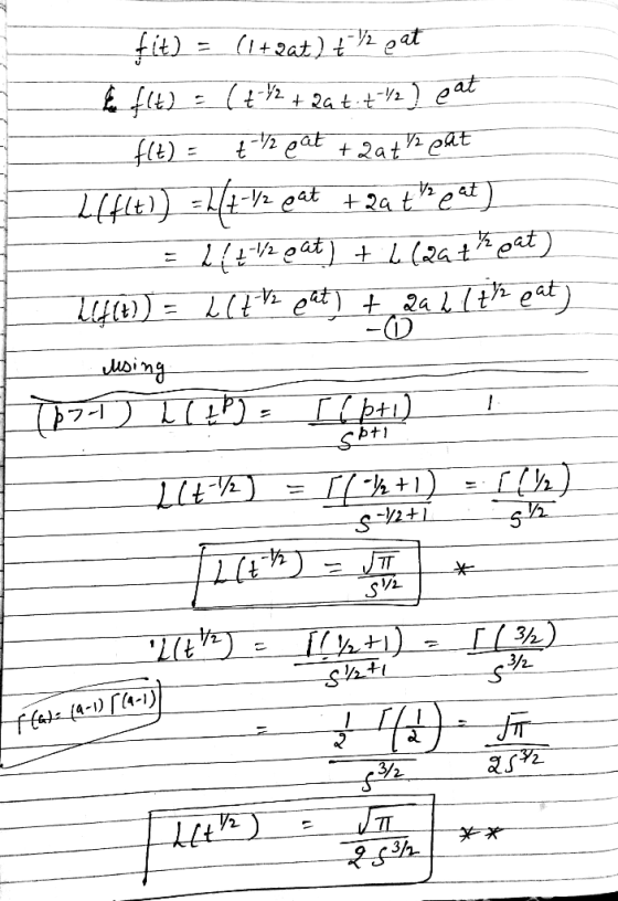 fit) = (1+zat) + V2 gat flt) = (+42 + 2at +-12) pat f(t) = 72 pat +2a+ V pat 2482t)) = 244-72 pat + 2a + pat) E két-1/2 pat