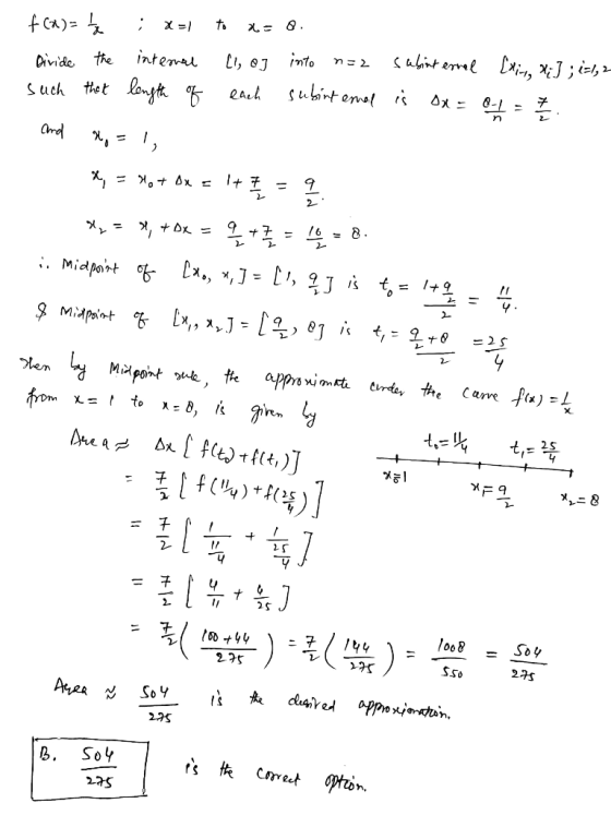 . X ) to X- f(x)=4 Divide the such that internal LI, OJ into n=2 Sabint errel [xing xi]; i=1,2 length of each subinternal is