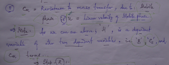 . Cm = Resistance to mass transfor, due to Mobile - phase. Du = hinen velocity of Mobile phase Note: As we can see above; H,